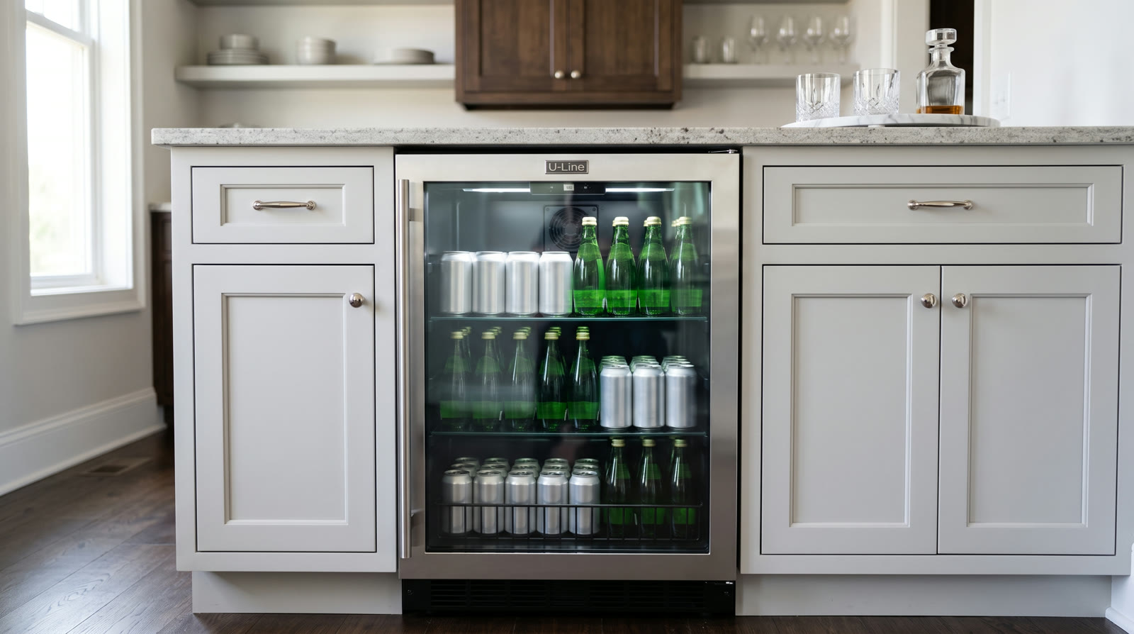 A U-Line undercounter wine and beverage unit